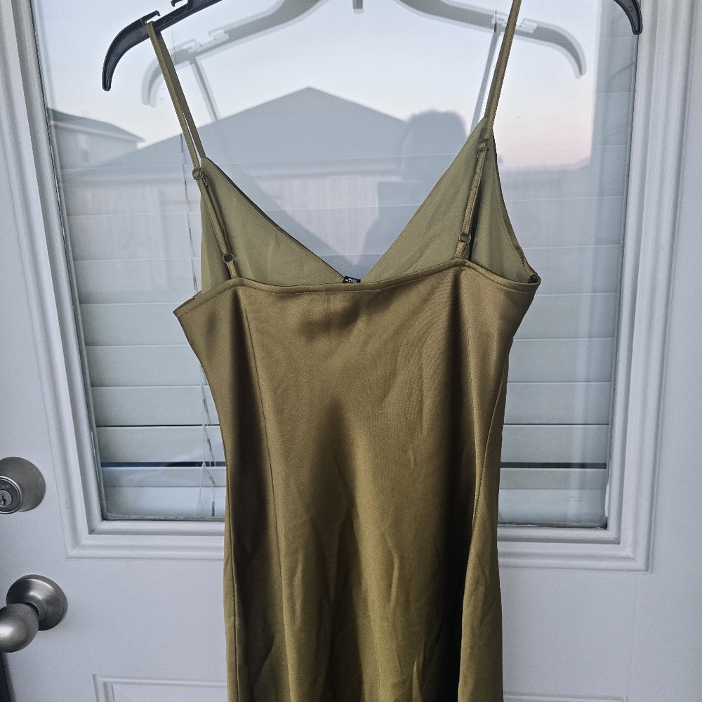 Steve Madden Lucille Satin Slip Dress Sz M Asymmetrical Babydoll New Party - Picture 12 of 16